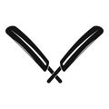 Crossed cricket bats logo, simple style