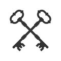 Crossed door keys graphic icon Royalty Free Stock Photo