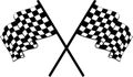 crossed double 2 checkered flag racing flag Motorcar race finish line single waving sports flag image with eps vector Print Royalty Free Stock Photo