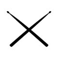 Crossed drumsticks cross on white background. Isolated illustration