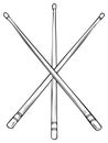 Crossed drumsticks illustration musical instrument vector Royalty Free Stock Photo
