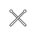 Crossed Drumsticks line icon Royalty Free Stock Photo