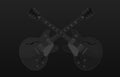 Crossed Electric Guitars Dark Background