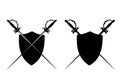 Crossed epee swords vector heraldic emblems