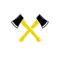 Crossed Firefighter Axes symbol logo design