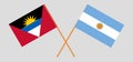 Crossed flags of Argentina and Antigua and Barbuda