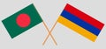 Crossed flags of Bangladesh and Armenia