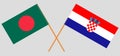 Crossed flags of Bangladesh and Croatia