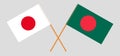 Crossed flags of Bangladesh and Japan