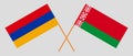 Crossed flags of Belarus and Armenia