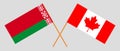 Crossed flags of Belarus and Canada