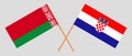 Crossed flags of Belarus and Croatia