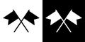 Crossed flags icon isolated. Vector illustration Royalty Free Stock Photo