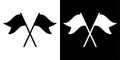 Crossed flags icon isolated. Vector illustration Royalty Free Stock Photo