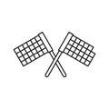 Crossed flags icon, outline style Royalty Free Stock Photo