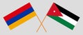 Crossed flags of Jordan and Armenia
