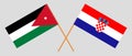 Crossed flags of Jordan and Croatia