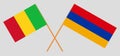 Crossed flags of Mali and Armenia