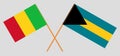 Crossed flags of Mali and Bahamas