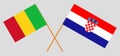 Crossed flags of Mali and Croatia