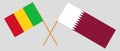 Crossed flags of Mali and Qatar