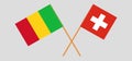 Crossed flags of Mali and Switzerland