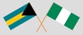 Crossed flags of Nigeria and Bahamas