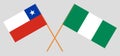 Crossed flags of Nigeria and Chile