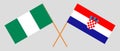 Crossed flags of Nigeria and Croatia