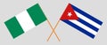 Crossed flags of Nigeria and Cuba