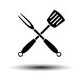 Crossed Frying Spatula And Fork Icon