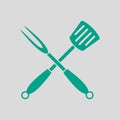 Crossed Frying Spatula And Fork Icon