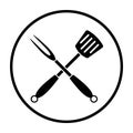 Crossed Frying Spatula And Fork Icon