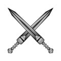 Crossed gladius swords sign icon. Royalty Free Stock Photo