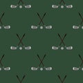 Crossed golf clubs seamless pattern. Simple illustration of crossed golf clubs vector pattern for web Royalty Free Stock Photo