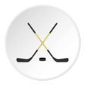 Crossed hockey sticks icon circle