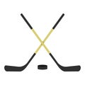 Crossed hockey sticks icon isolated