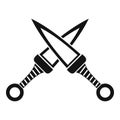 Crossed japanese daggers icon, simple style Royalty Free Stock Photo