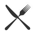 Crossed Knife and fork icon Royalty Free Stock Photo
