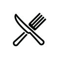 Crossed knife and fork vector illustration Royalty Free Stock Photo