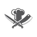 Crossed knives and chef hat Royalty Free Stock Photo