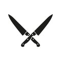 The crossed knives icon. Knife and chef, kitchen symbol. Flat