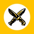 Crossed knives icon in trendy flat style