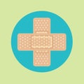 Crossed medical plasters flat design vector