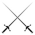 Crossed metal rapiers icon, simple style