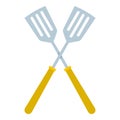 Crossed metal spatulas icon isolated