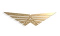 Crossed metal wings symbol 3d rendering