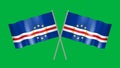 Crossed national flag of Cape Verde isolated