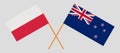 Crossed New Zealand and Polish flags