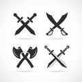 Crossed old weapon vector icon Royalty Free Stock Photo